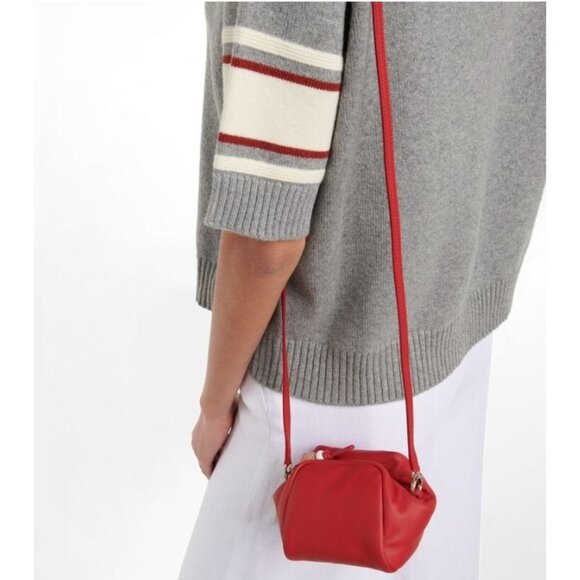 Loro Piana Puffy Pouch Clutch Crossbody Round Bag in Red - Picture 2 of 10